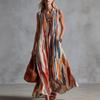 Women's Fashion Color Striped Sleeveless Deep V-Neck Off-Shoulder Dress