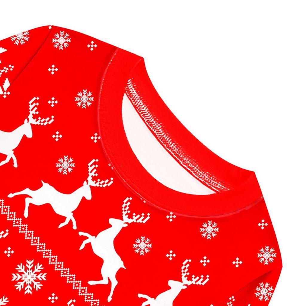 Kids Boys Girls Cartoon Santa Claus Christmas Tree Elk Print Long Sleeves T-Shirt Top Pants Trousers Clothes Set