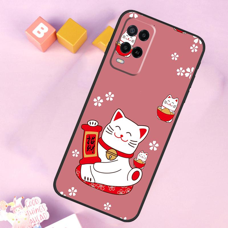 

China cute lucky cat Case For Oppo A6 A5 Pro A15 A16 A76 A96 A17 A57 A98 A58 A78 A18 A38 A54 A74 A94 A40 A60 A80 OPPO A77 5G