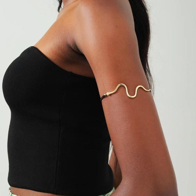 Snake Arm Bracelet for Women Metallic Armlet Bangle Adjust Cuff Armband Female Jewelry Dance Party Jewelry Gift