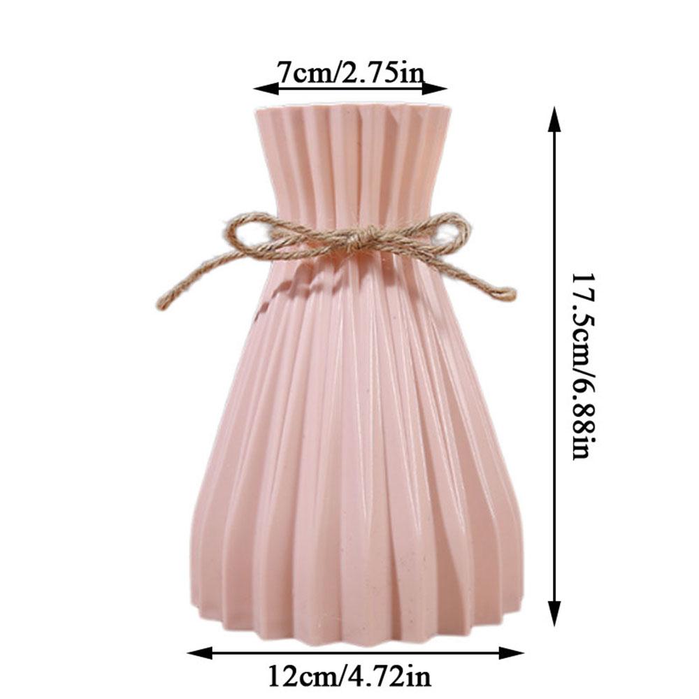 Nordic Origami Vase Pleated Plastic Flower Vase Waist Folding Bow Minimalist Floral Container Modern Dried Flowers Decor Vase
