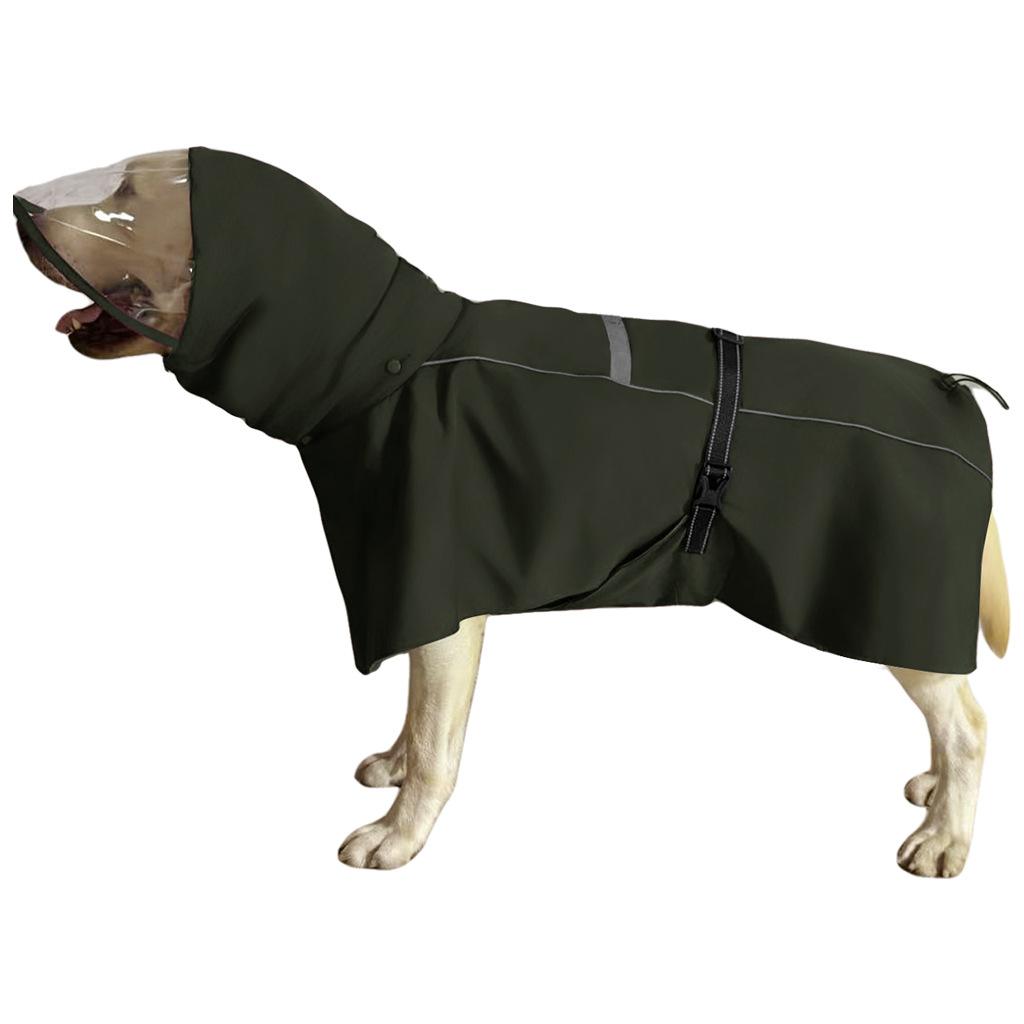 

Pet Dog Raincoat Dog Small Medium Large Labrador Golden Retriever Corgi Waterproof Windproof Neck Cover Dog Clothes Poncho L 2.5-5.5kg армия зеленый