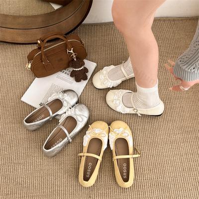Damen Ballerinas 2026 Neue Bequeme Rutschfeste Outdoor Kleider Mary Jane Schuhe Spitze Herbst Mode Retro Freizeitschuhe