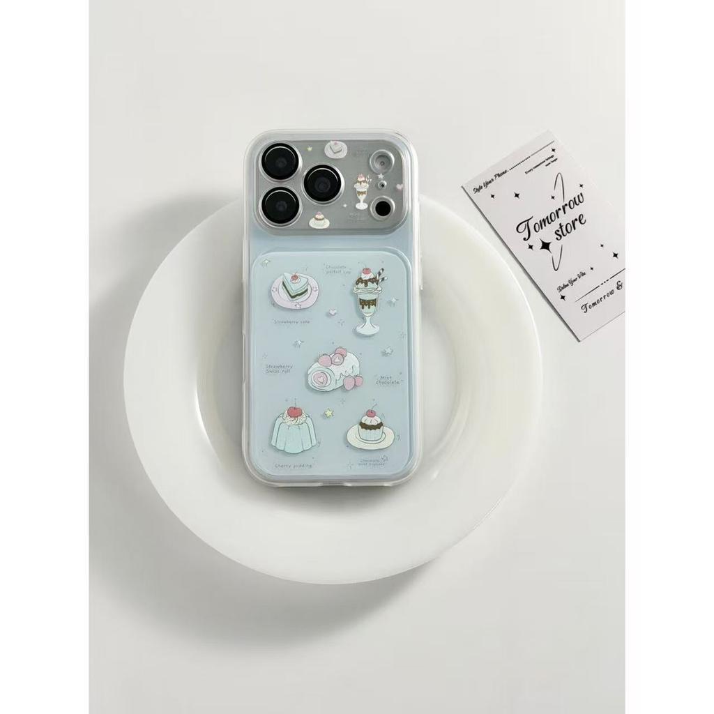 Mint Chocolate Dessert Is Suitable for Apple 17promax 2-in-1 Iphone16 Lens Film 15 Mobile Phone Hard Case