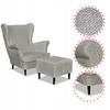 Bella Wing Chair with Footrest Scandinavian Family Meble Light Gray Plush