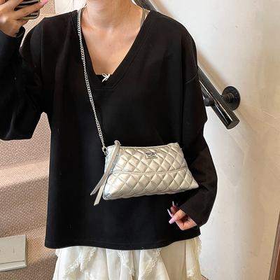 Rhombus Chain Bag Women's Spring and Summer New Versatile Shoulder High-end Messenger Bucket Bag