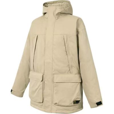 Mid Length Parka Fashion Solid Color Sports Comfortable Down Jacket Men Outerwear Khaki VN000P644MG