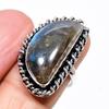 Labradorite Gemstone Handmade 925 Sterling Silver Jewelry Ring Size 6.5 KJ-313