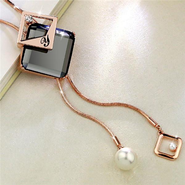 Kvinnors Eleganta Enkla Geometriska Dubbla Tofsar Långt Halsband Minimalistisk Design Mångsidig Stil för Matchning med Tröjor Vardagskläder Fest