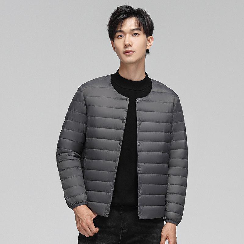 Autumn and Winter Men's New Lightweight Trendy Fashionable Down Jacket Men's Short Variable V-neck Jacket Men's Versatile Jacket