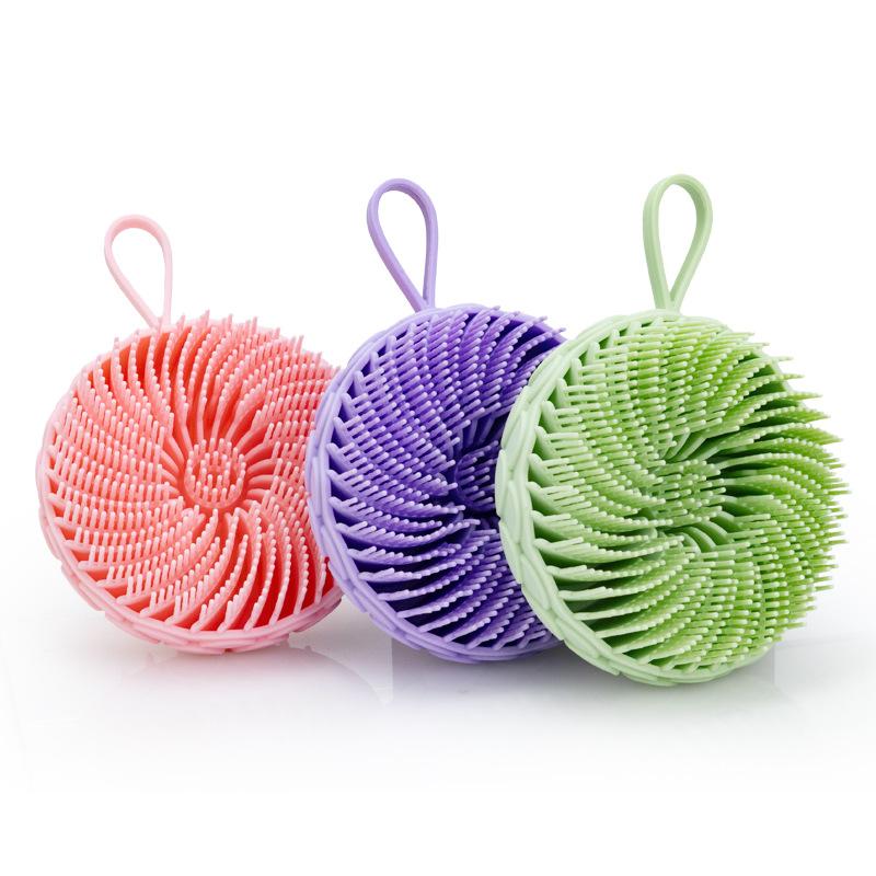 1PC New Lotus-shaped Silicone Bath Brush with Lanyard Dry and Wet Rubbing Artifact Shampoo Facial Cleanser Bath