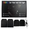 4pcs Starlight LED RGB Car Floor Mats App Control Washable Fiber Optic Lights Universal Automotive Decoration Atmosphere Light