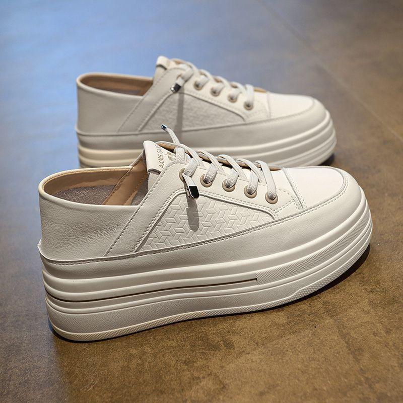 

Inner height-increasing little white shoes women s autumn new one-pedal lightweight soft-soled versatile casual sports board shoes 35