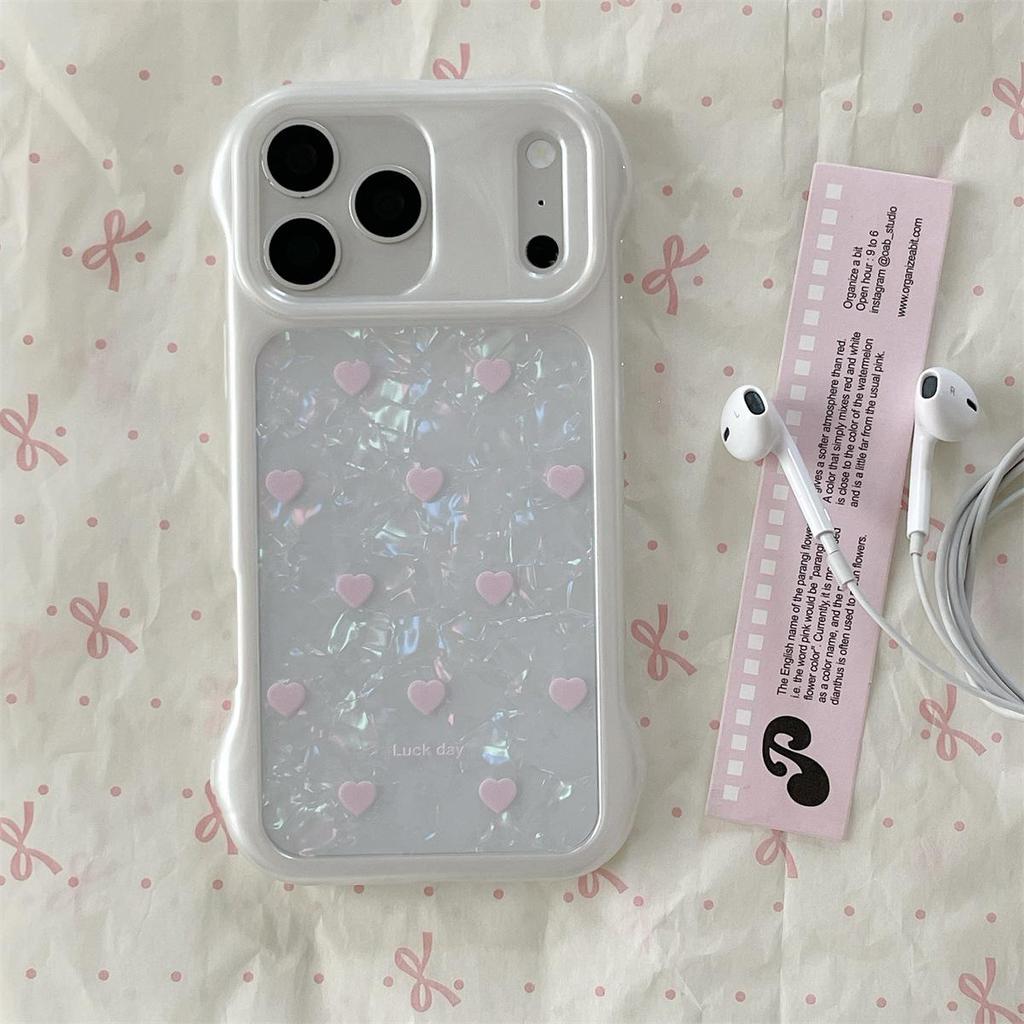 Heart Texture Anti-Fall Phone Case for iPhone 15/16/17 Pro Max