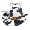 Winter Plush Cowboy Hats with Cow Pattern Design for Women Men Unisex Cold Weather Wide Brims Western Cap Party Props