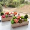 1Pcs Dollhouse Green Plant Pot Model Miniature Wooden Trough Micro Landscape Decor Ornaments Pretend Play Toys
