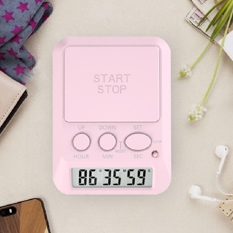 Minuteur de cuisine numérique avec écran LCD visible pour la cuisine et l'utilisation par les étudiants
