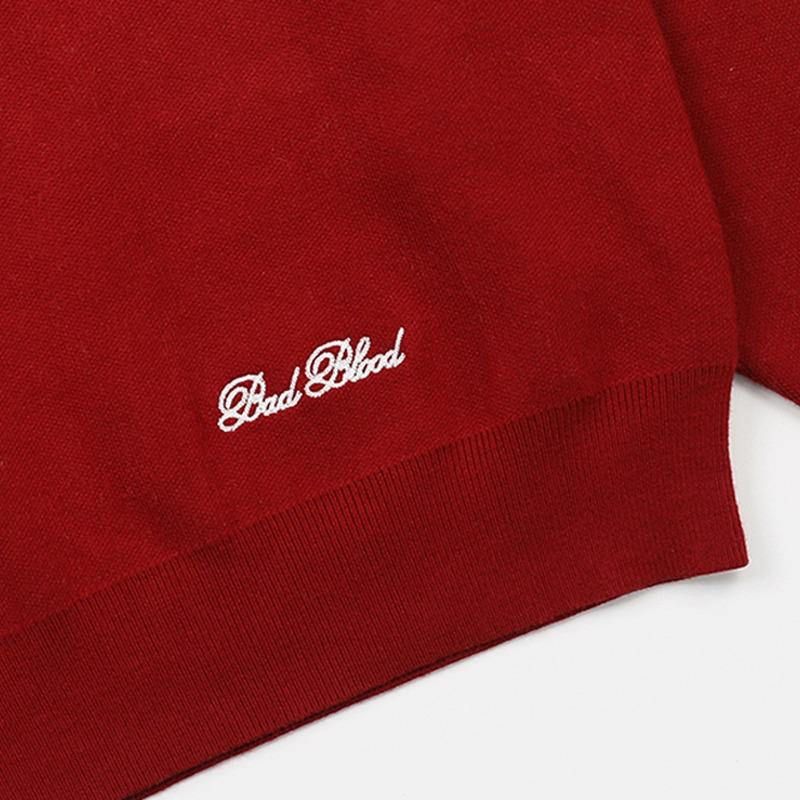 Korean Badblood BCAC Series Retro Sweater for Women - Solid Color, Round Neck, Loose Knit Top