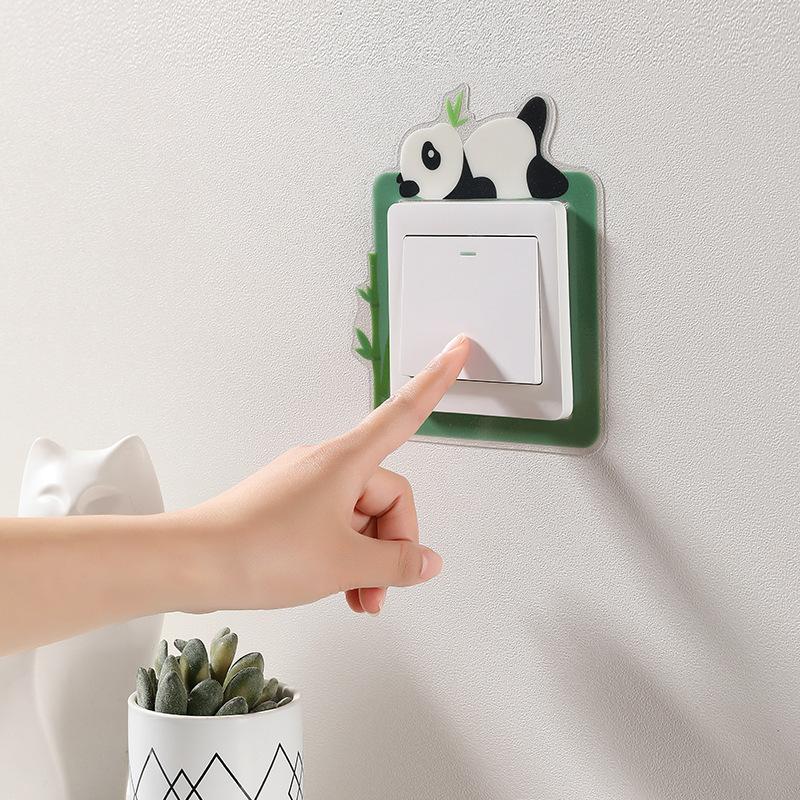 Creative Luminous Switch Covers Household Decoration Universal Cartoon Simple Self Adhesive Designed Wall Socket Cover Home Ins