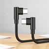 Nylon Braided USB C To USB C PD60W Charging Cable Double 90 Degree Bend Design For Smartphones And Laptops