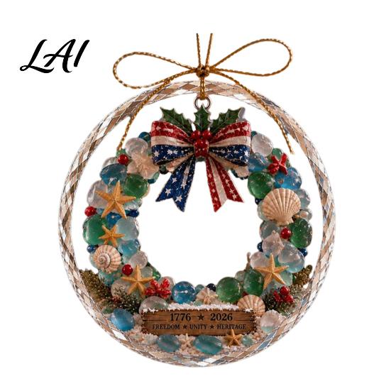 Christmas Wall Hanging Decor Ocean Themed Ornaments Lighthouse/Wreath/Santa Claus/Xmas Tree/Snowman/Deer Holiday Party Ornaments Decor Acrylic Tree