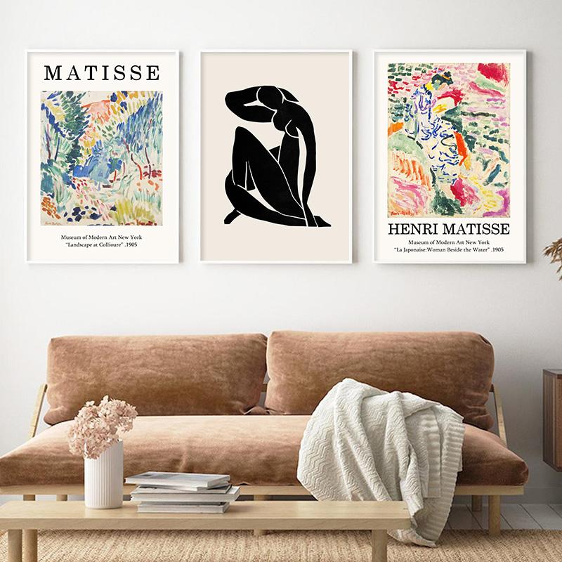 Volto Astratto Donna Linea Estetica Piante Boemia Poster Pittura su Tela Stampa Artistica Murale Immagine per Soggiorno Decorazione Casa