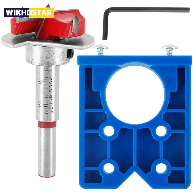 35mm Hinge Hole Drilling Jig Kit Guide Locator Tool Woodworking Hole Opener Locator for Door Window Cabinet Carpentry Tools