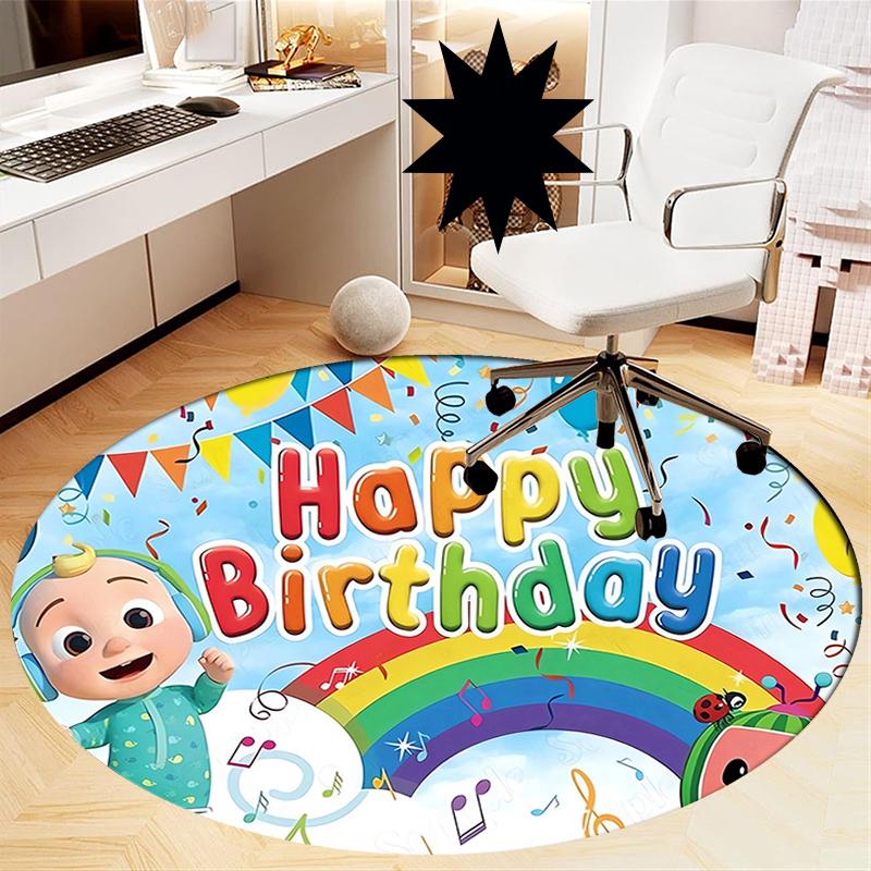 CoComelon Printed Round Rug Carpet Chair Rug Area Rug Entryway Doormats,for Office Chair Living Room Bedroom Kitchen Room.