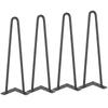 406.4MM Hairpin Furniture Legs, Metal Home DIY Projects for Nightstand, Coffee Table, Desk, 226.8KG Load Capacity with Rubber Floor Protectors, Metal