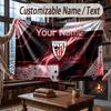 Custom Name Flannel Throw Blanket Athletic Bilbao FC Pattern Warm Home Decoration