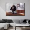 Monkey Sitting On The Toilet Thinking Canvas Painting Abstract Animal Poster Prints Wall Art Picture Living Room Decor Frameless
