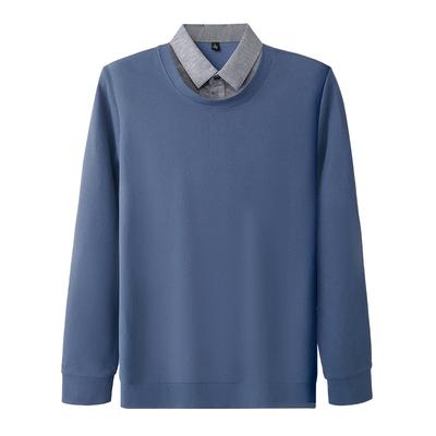 Neuer Frühling Herbst Stil Herren Fake Zweiteiliges Hemdkragen Sweatshirt Langarm Locker Trendige Mode Vielseitiges Basic-Oberteil