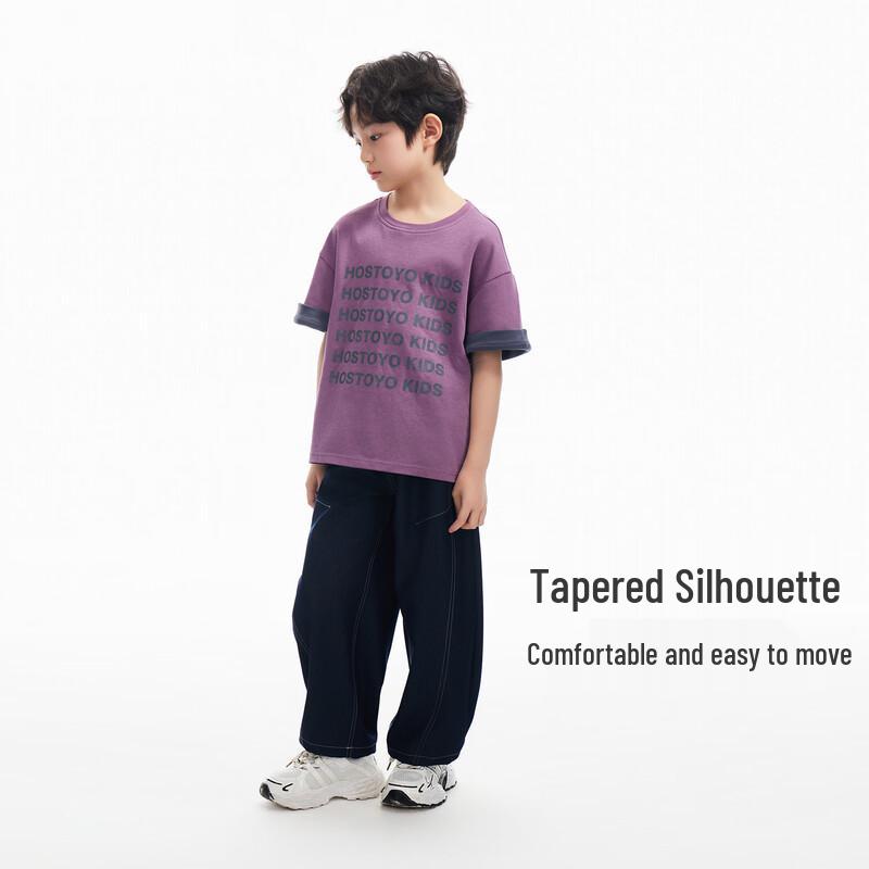 Boys' Letter Print Loose Fit Short Sleeve T-Shirt