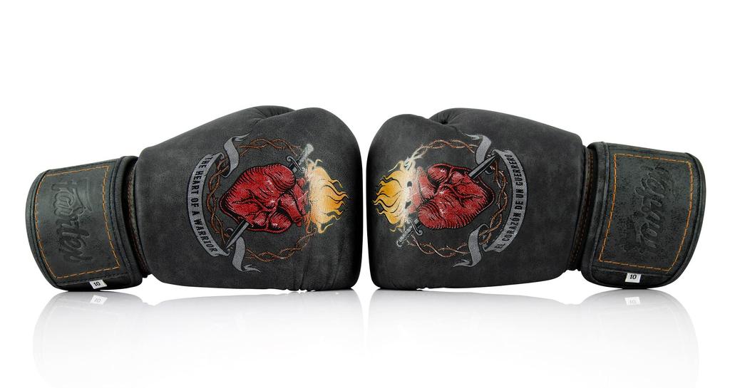 Fairtex Heart of a Warrior Boxing Gloves Fairtex Muay Thai Gloves with Syntek Leather Foam Tom Atencio Collaboration MMA Kickboxing Multi-Layer