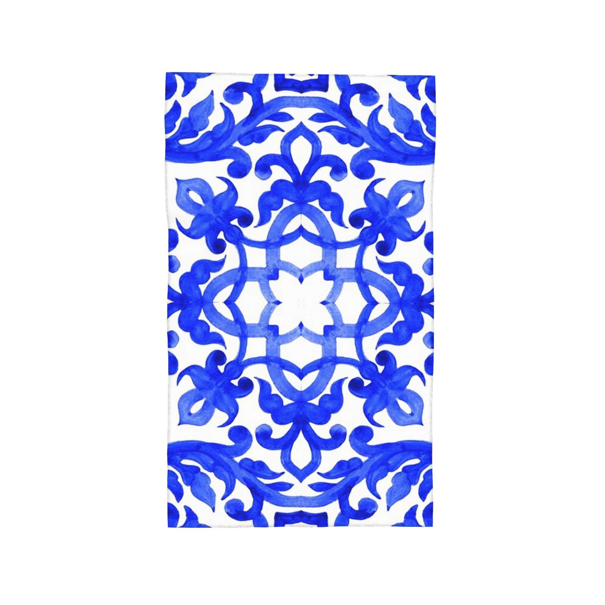 

Portuguese azulejo tiles Soft Face Towel Quick Dry Pool Bath Cotton Towels Absorbent W40*H60(CM)