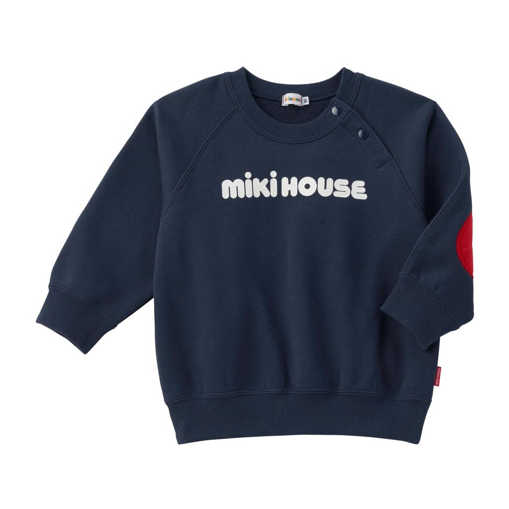 MIKIHOUSE Web Limited Back Logo Sweatshirt Pullover, Baby Kids, Size 120cm, Navy, Model 10-5620-682