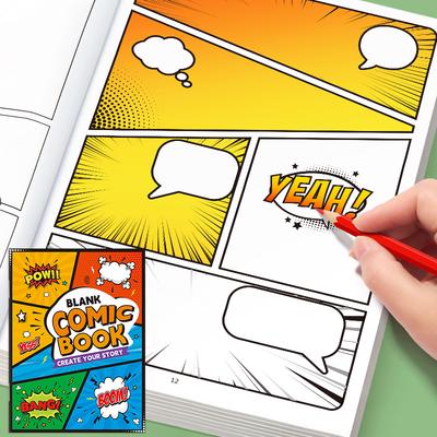32 Pages Blank Comic Book for Kids Create Your Own Stories Cartoon Drawing Sketchbook