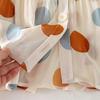 Lantern Sleeve Polka Dot V -Neck Chiffon Sunscreen Shirt Women 'S Shirt Summer Loose Chiffon Tops