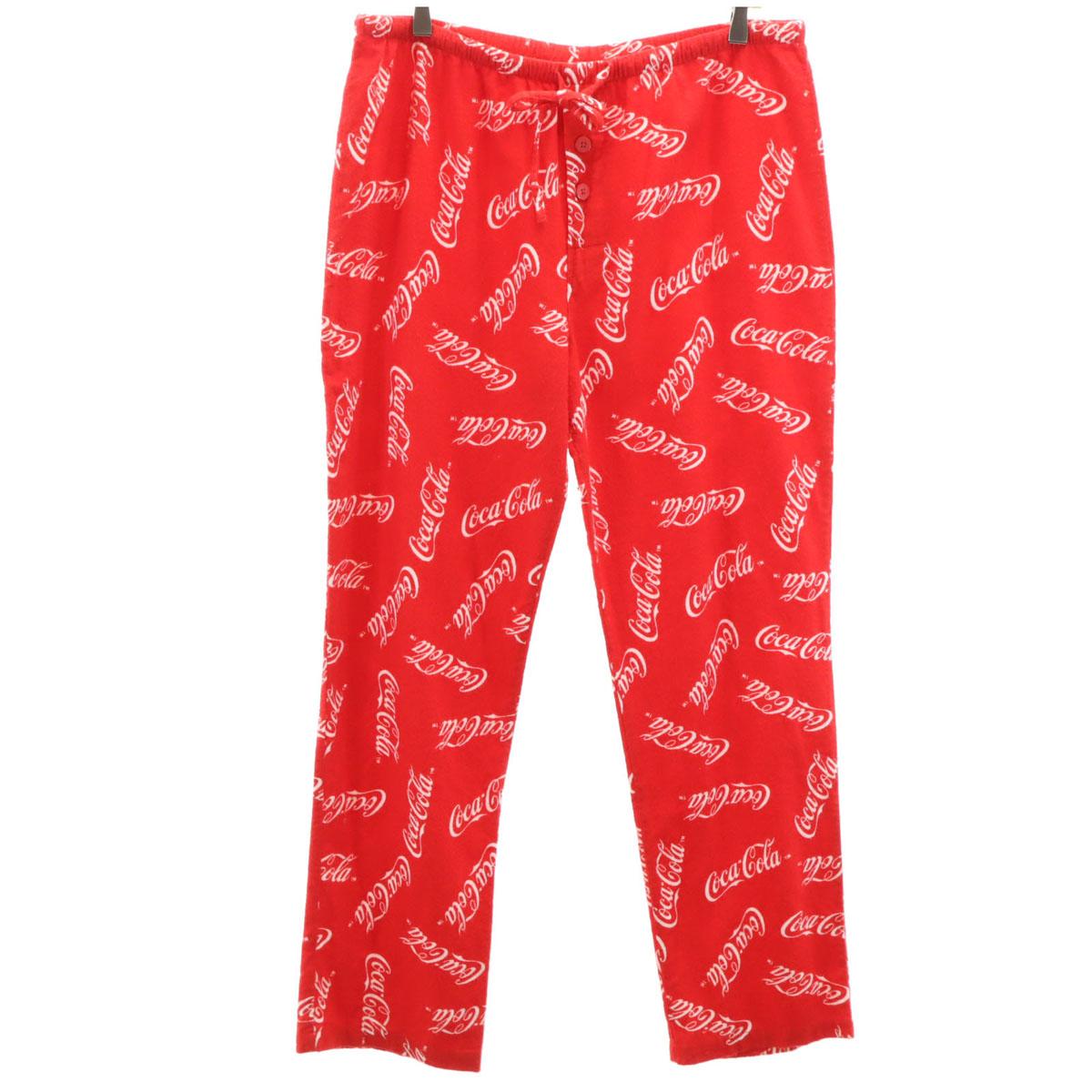 

CocaCola Total logo Cotton flannel pajamas Pants L Red unisex Men s Used