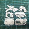 Plane Ship Camera Car Cutting Dies for Photo Scrapbooking Card Making Decors Carbon Steel Die Cuts Embossing Stencils