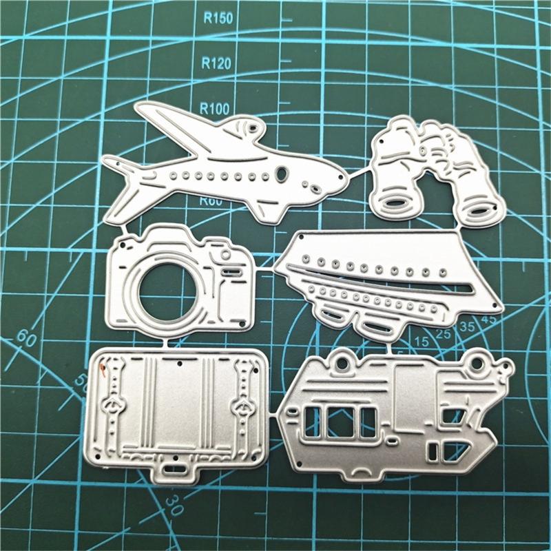 Plane Ship Camera Car Cutting Dies for Photo Scrapbooking Card Making Decors Carbon Steel Die Cuts Embossing Stencils