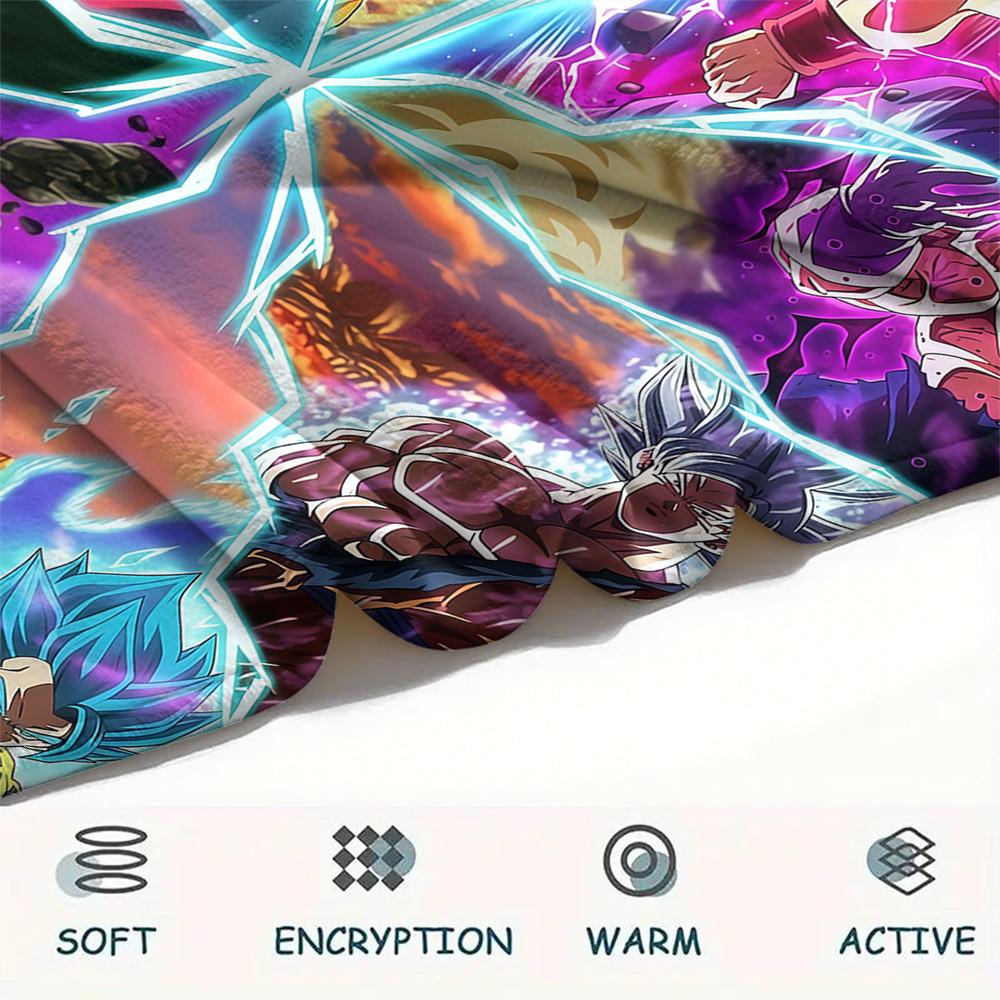 1PC Dragon Ball Super Patterned Flannel Blanket Suitable For All Seasons For Home Decor Warmth And Comfort Gifts Holiday Present