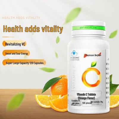 BYHEALTH Vitamin C Chewable Tablets, Orange Flavor