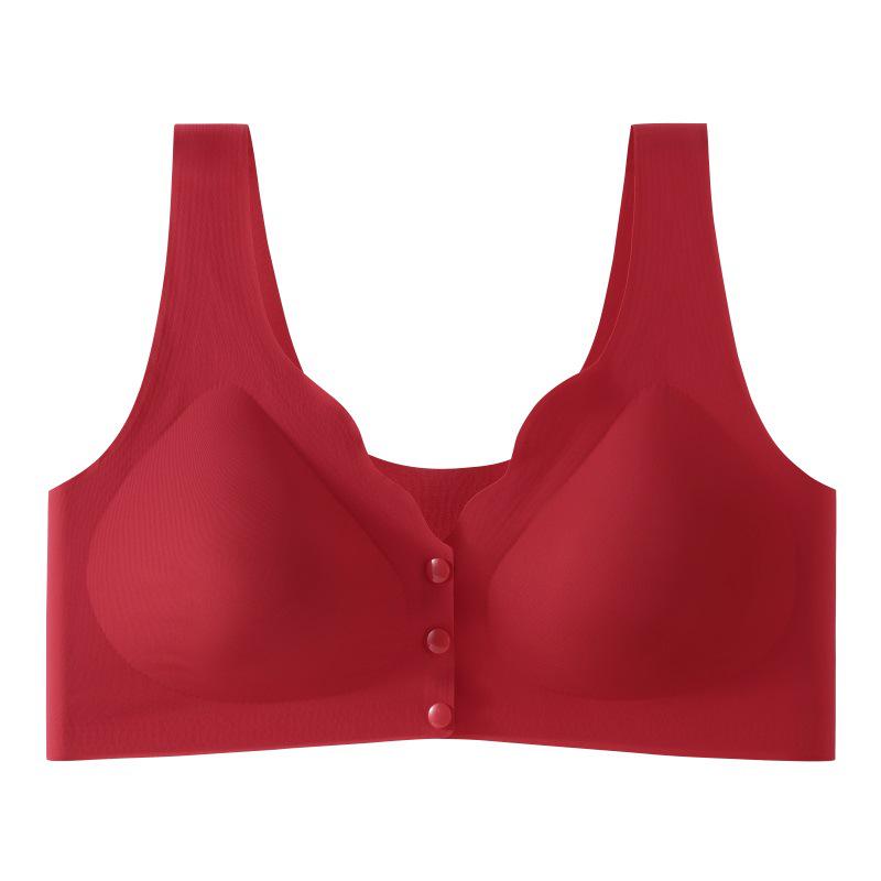 2026 Year of the Horse Zodiac Red Seamless Front Closure Bra & Briefs Plus Size Lingerie Set