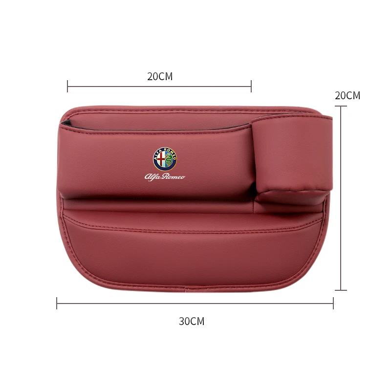 Car Stickers For Alfa Romeo Car Seat Gap Organizer Storage Box Leather Side Storage Pocket Wallet Keys Card Cup Holder For Alfa QI7