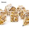 7 Pcs Golden White Dragon Metal Dice Dragon Hollow Metal Polyhedral Dice Set Suitable for Role-Playing RPG  Board Game Card Game