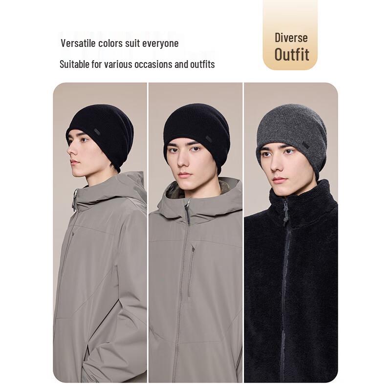 JIUMU Pure Wool Slouchy Beanie Hat
