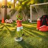 Garden Frog Decoration Cute Football Goalkeeper Figurine, Sports Theme Resin Statue, Funny Small Animal Figurine Novelty Desktop Ornament for