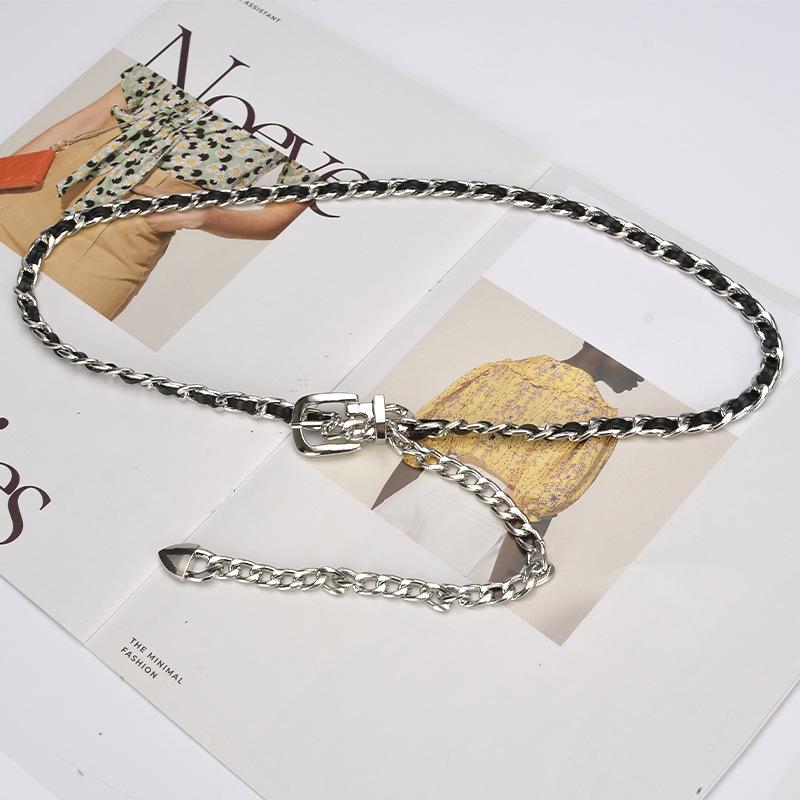 Xiaoxiang Style High-End Dress With Waist Belt And Women'S Decoration 2024 New Fashion Metal Waist Chain Accessory Design Sense