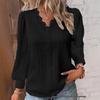 Autumn V-Neck Lace Splice Long Sleeve Shirt for Women